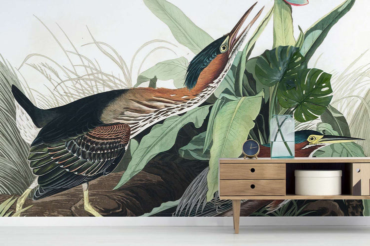 Green Herron Wall Mural